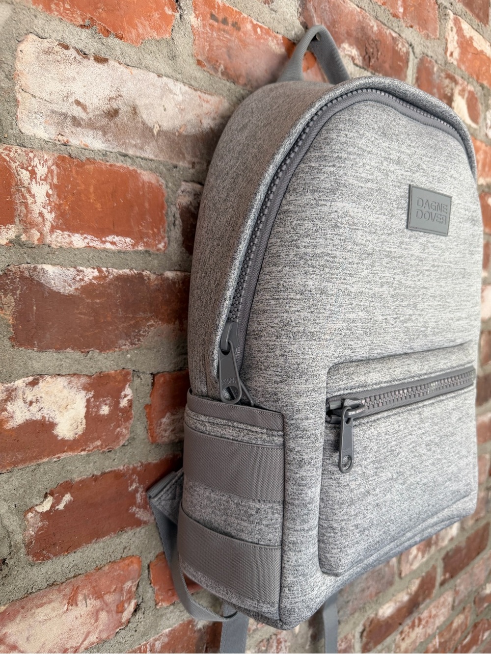 NWOT Dagne Dover Dakota Medium Backpack Heather Gray Neoprene Laptop Travel Bag - Picture 3 of 16